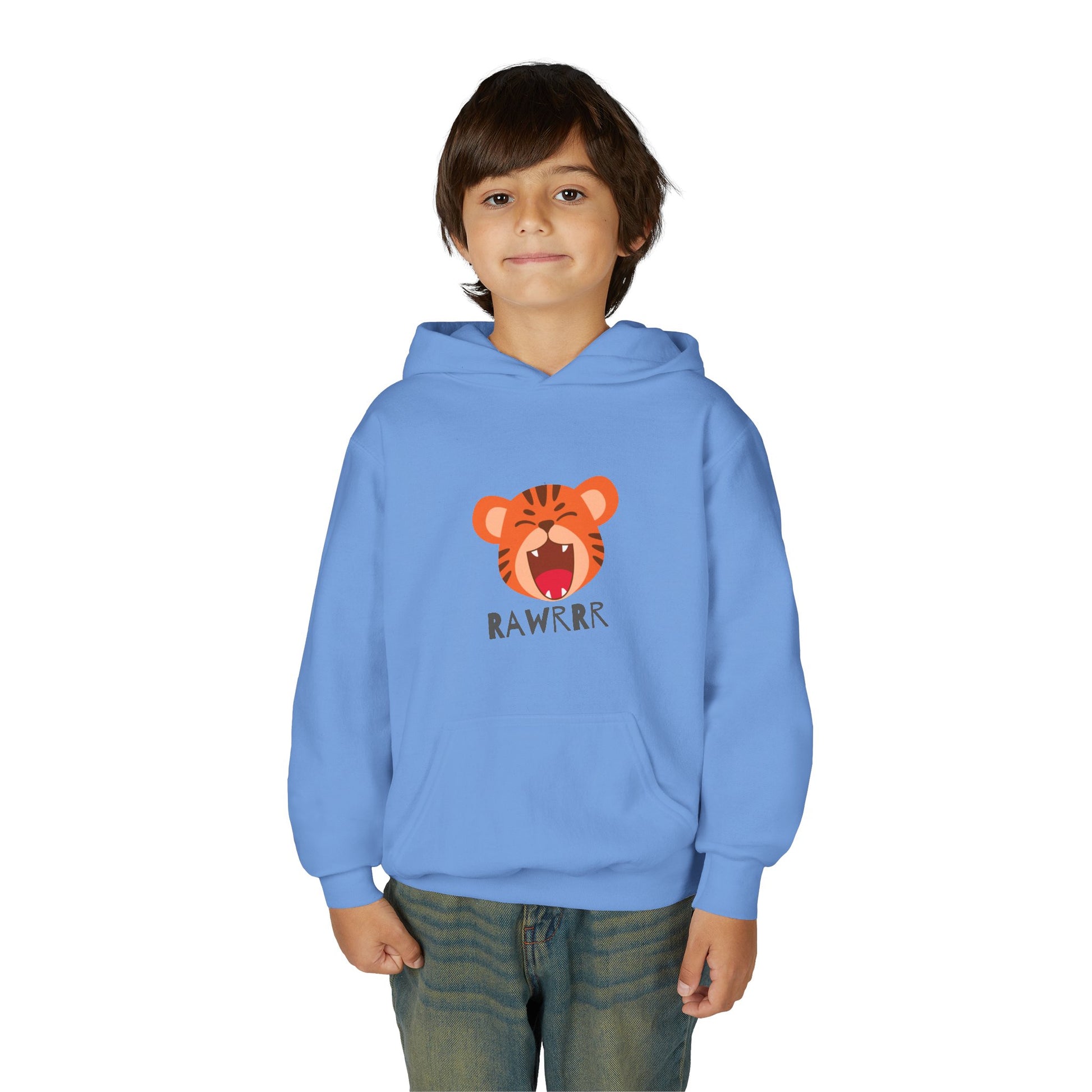 Youth Tiger Print Hoodie – Comfortable & Stylish Sweatshirt for Kids