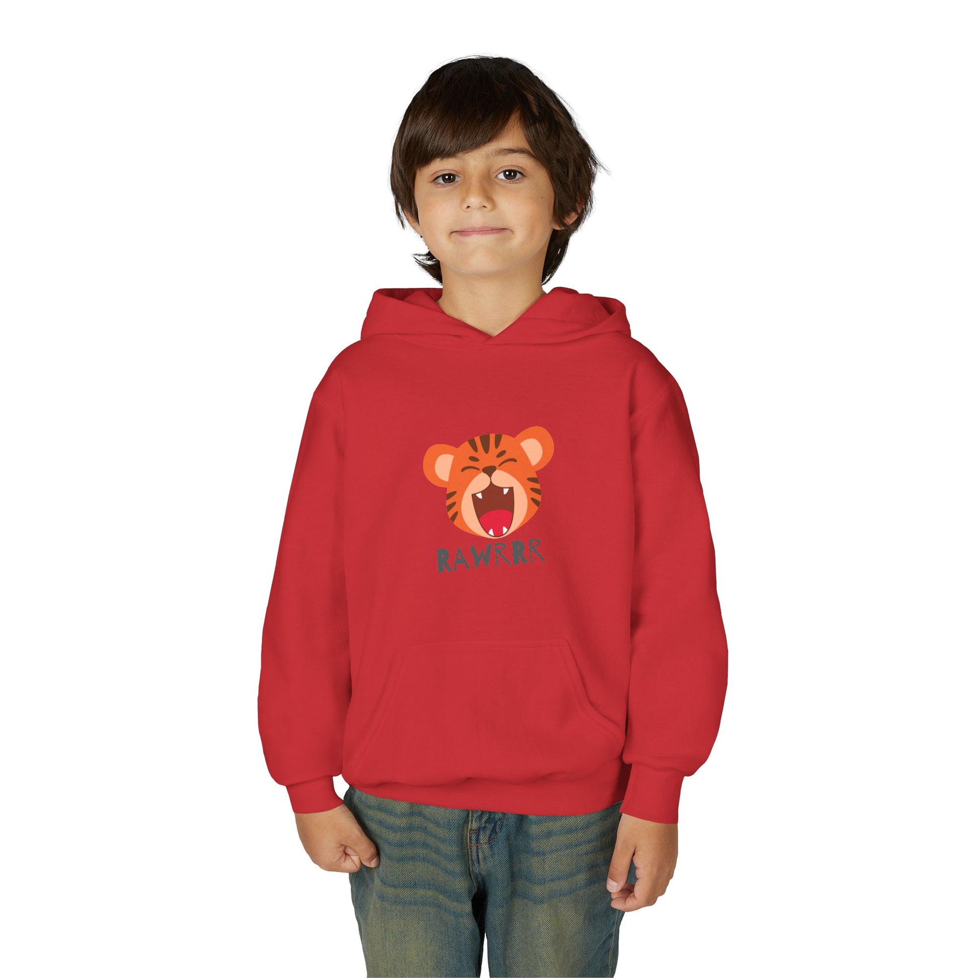Youth Tiger Print Hoodie – Comfortable & Stylish Sweatshirt for Kids