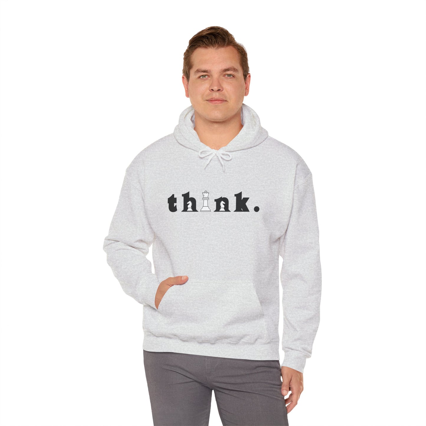 Think. Unisex Heavy Blend™ Hoodie - Inspirational Chess Design