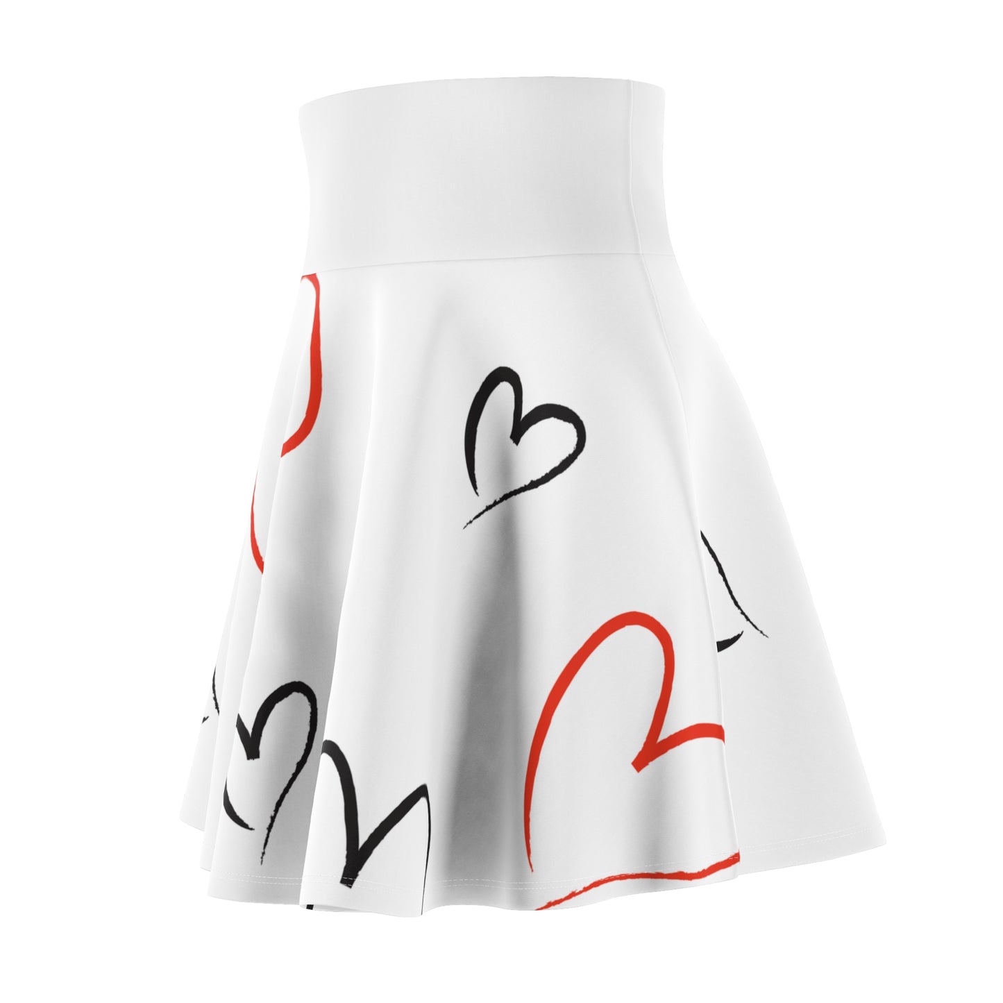 Whimsical Heart Print Women's Skater Skirt – Perfect for Valentine's Day and Casual Outings