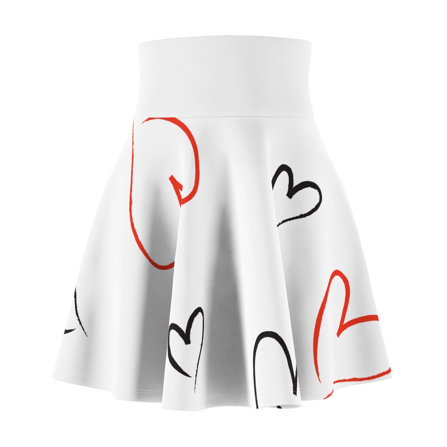 Whimsical Heart Print Women's Skater Skirt – Perfect for Valentine's Day and Casual Outings