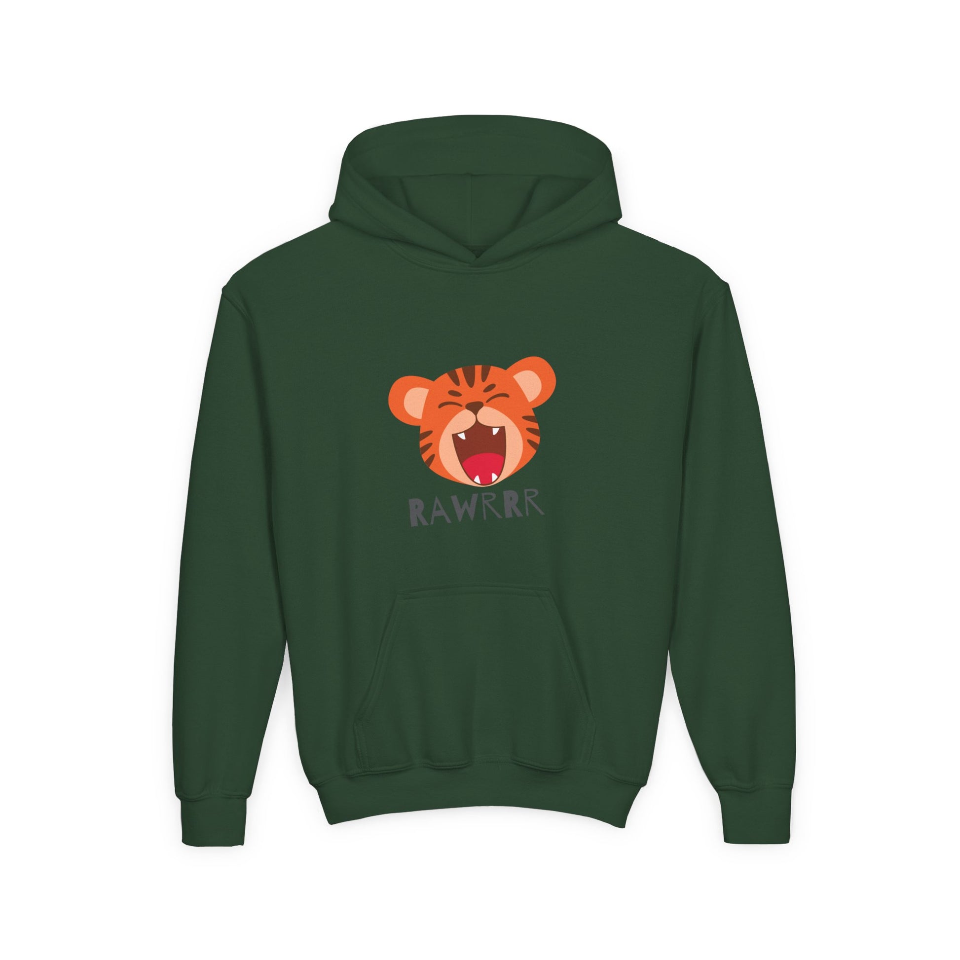 Youth Tiger Print Hoodie – Comfortable & Stylish Sweatshirt for Kids