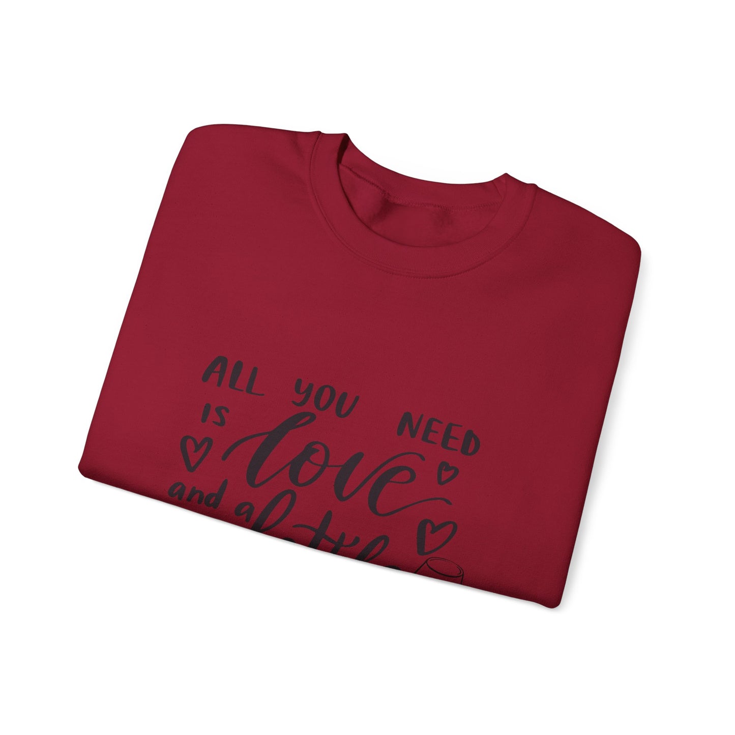 All You Need Is Love and a Bottle of Wine Crewneck Sweatshirt